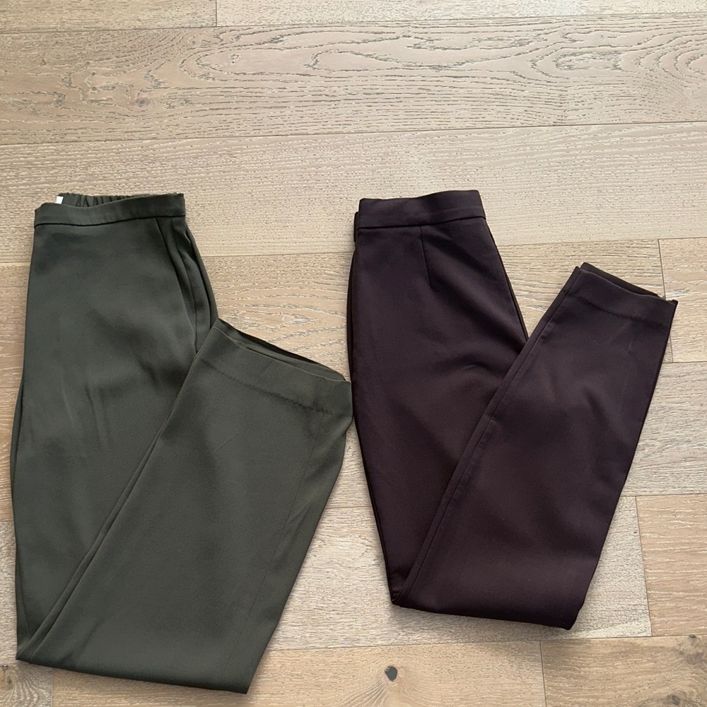 Babaton Olive wide-leg and 2-way Brown Pants Set